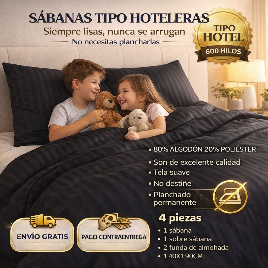 SábanaHotelera®: 600Hilos acanalado premium
