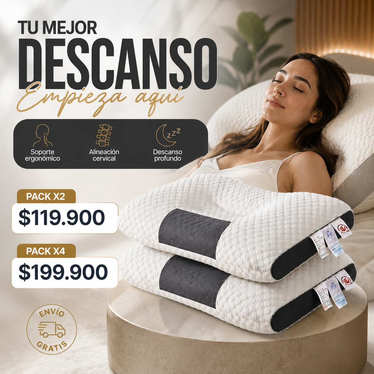 Pack 2x1 OrthoRelax3D®: Descanso con soporte ergonómico inteligente