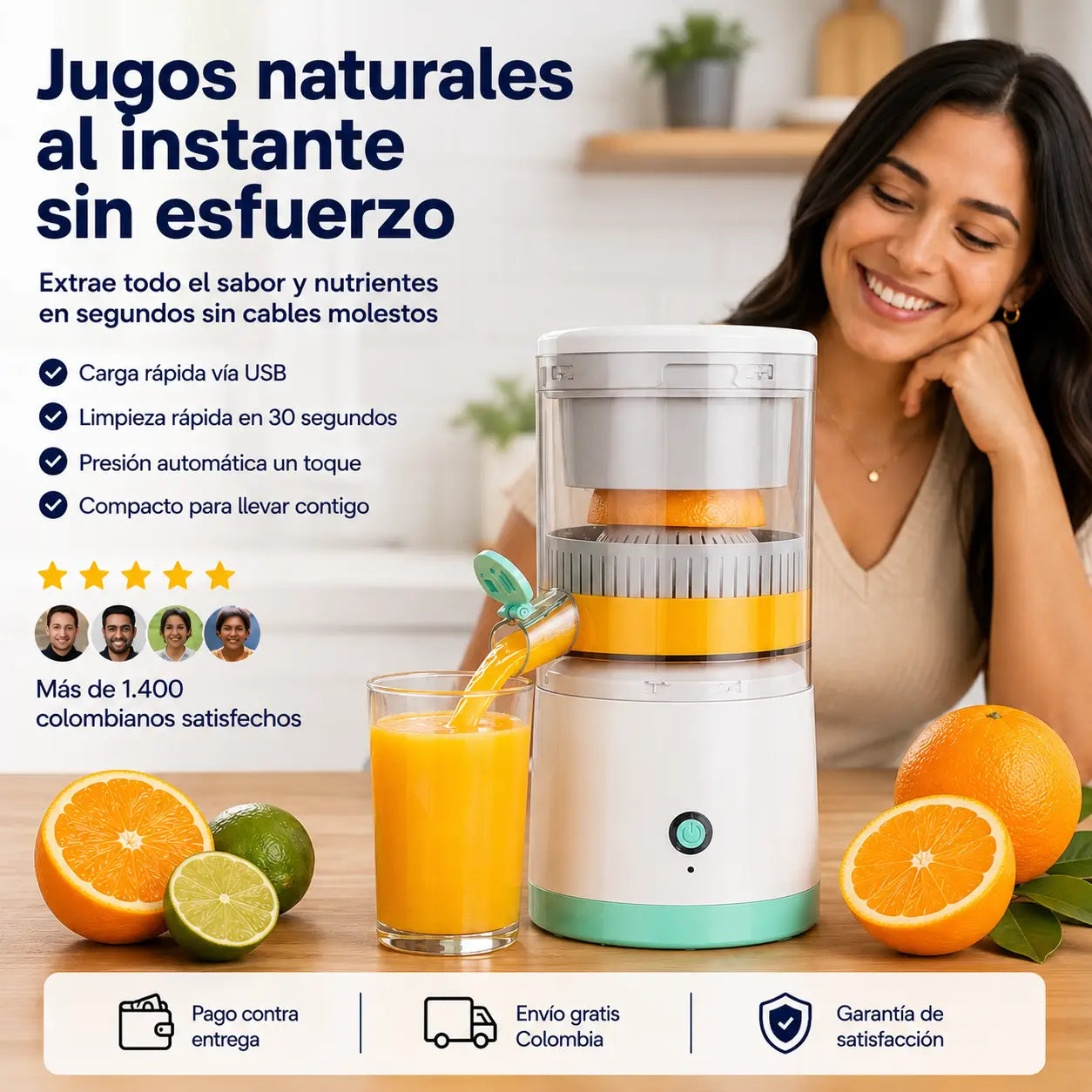 Exprimidor Eléctrico de Frutas Portátil