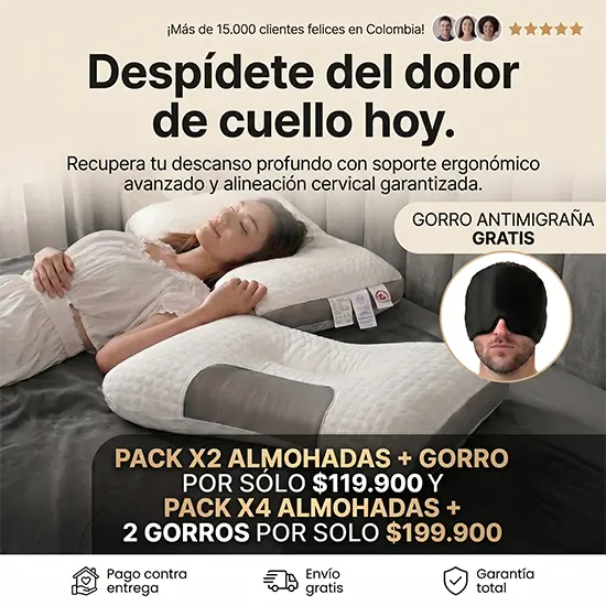 Pack 2x1 OrthoRelax3D®: Descanso con soporte ergonómico inteligente + Gorro anti migraña de obsequio.