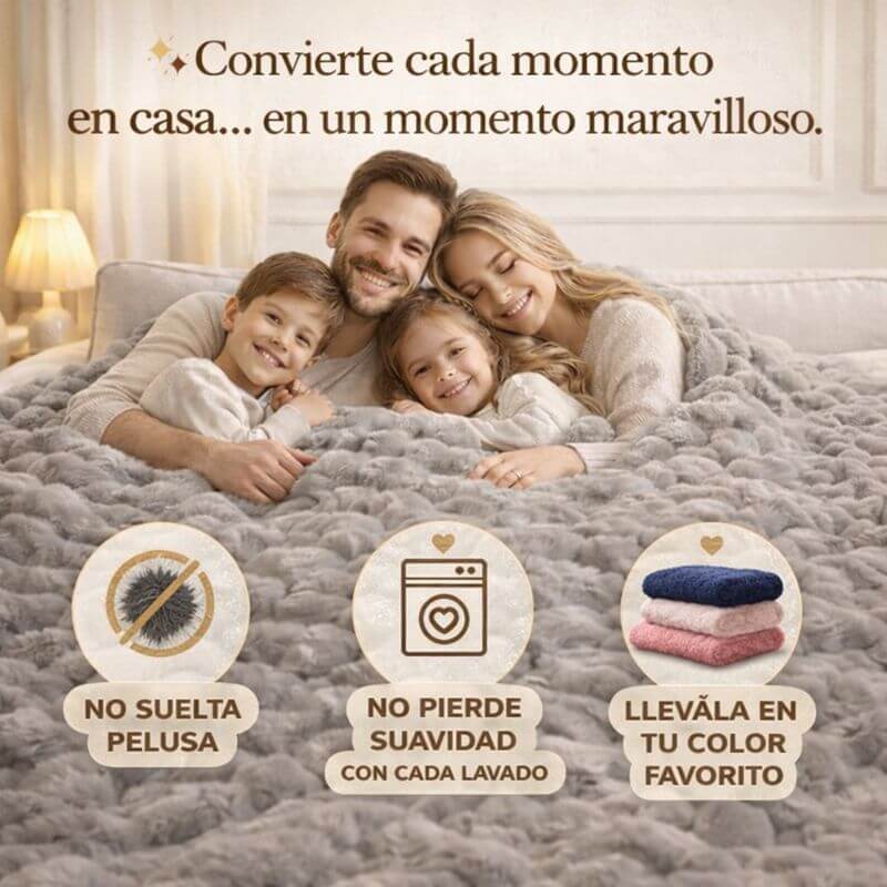 Pack X2 Cobijas Conejo Premium Home Medida 2.10 x 2.20 metros