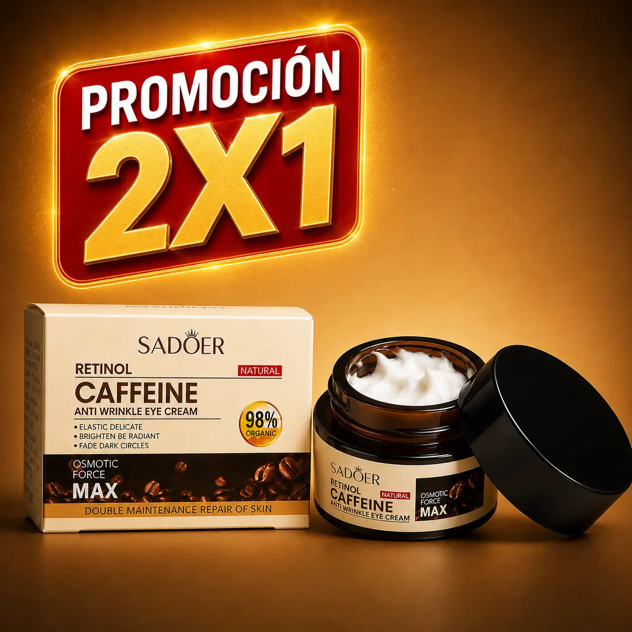 2x1 Contorno de ojos Café y Retinol x 30 g - Mirada radiante👁️✨