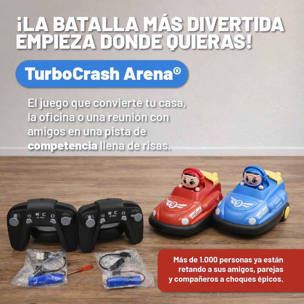 TurboCrash Arena®: El juego que convierte cualquier sala en una pista