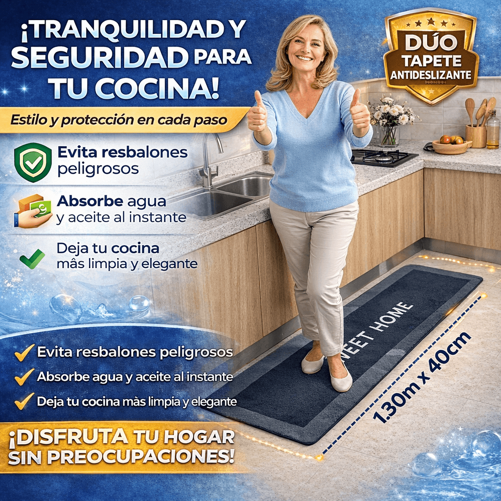 TapeteSeguro®: Protección Antideslizante Evita Resbalones y Absorbe al Instante
