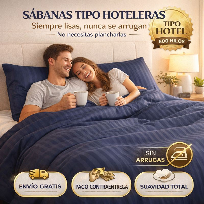 SábanaHotelera®: 600Hilos acanalado premium