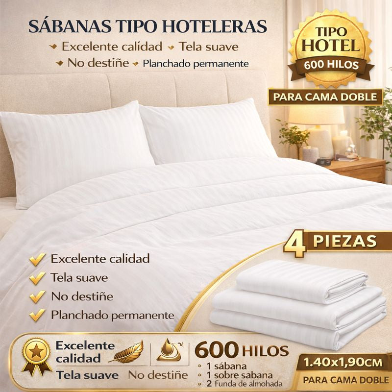 SábanaHotelera®: 600Hilos acanalado premium