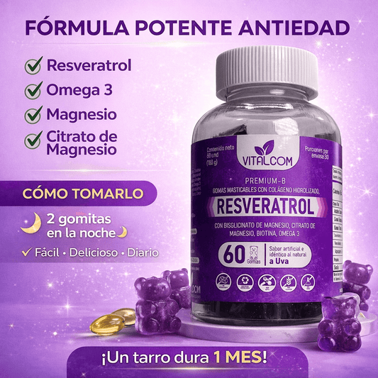 Rutina Antiedad: Gomitas con Resveratrol que ayudan a combatir el envejecimiento desde adentro