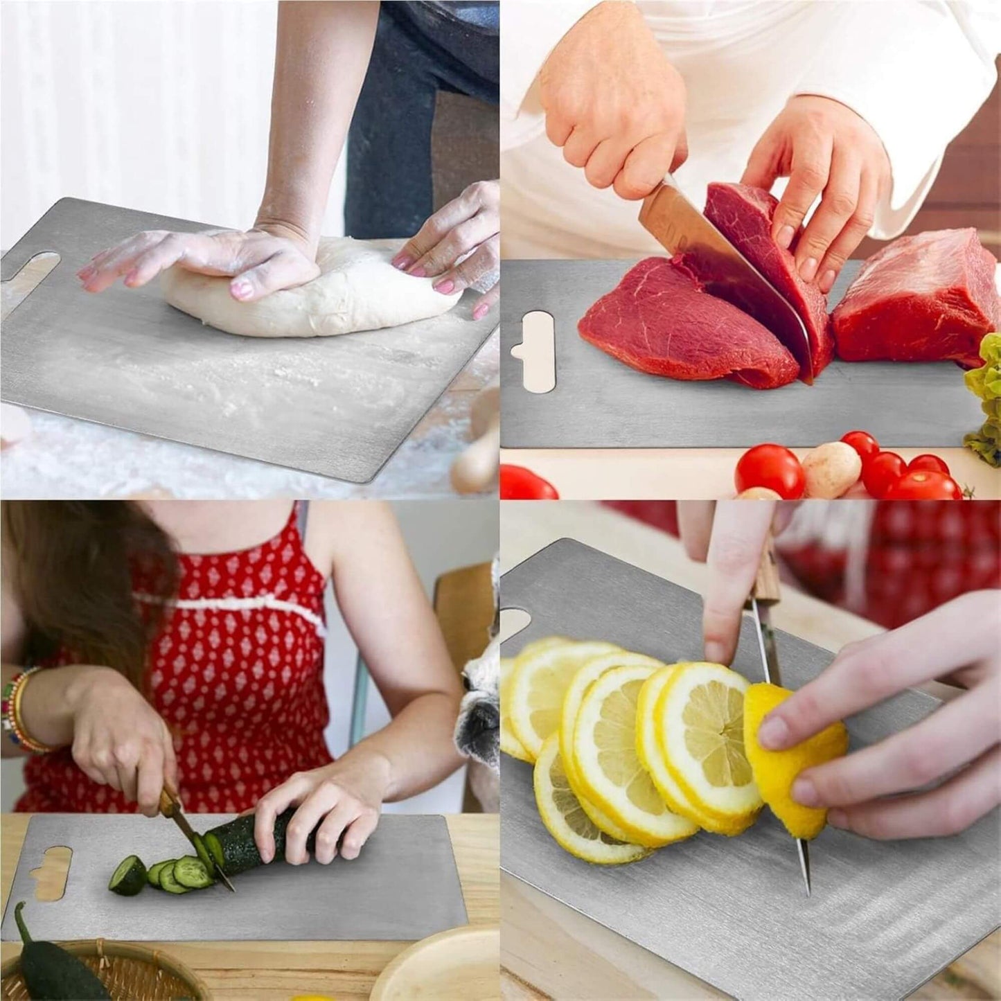 TablaSteelChef® Higiene total en cada corte + Cortador Tipo Espátula GRATIS