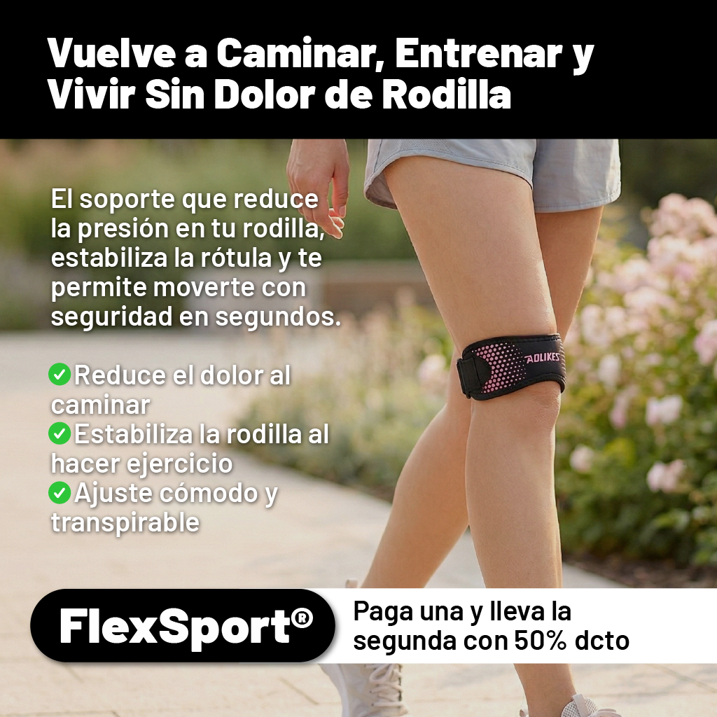 FlexSport®: Compresión premium para rodillas activas.