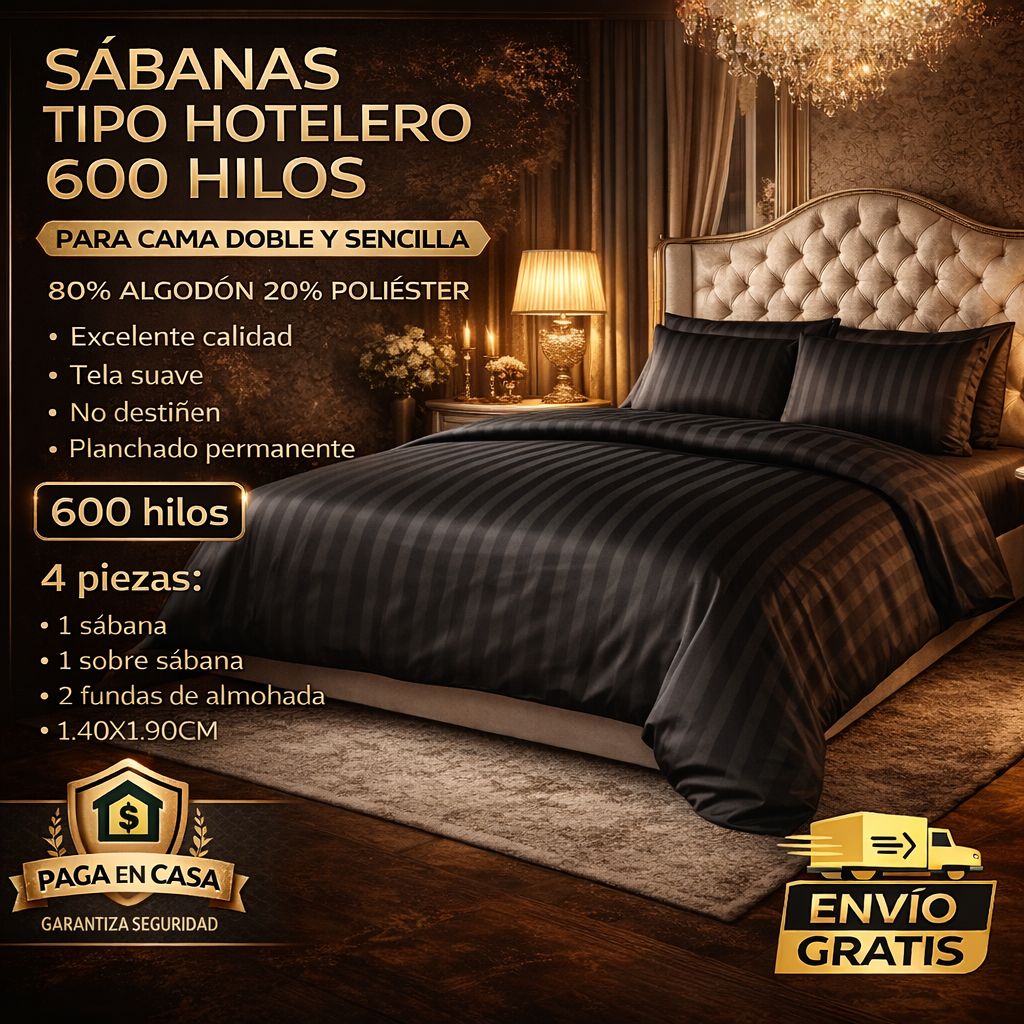 SábanaHotelera®: 600Hilos acanalado premium