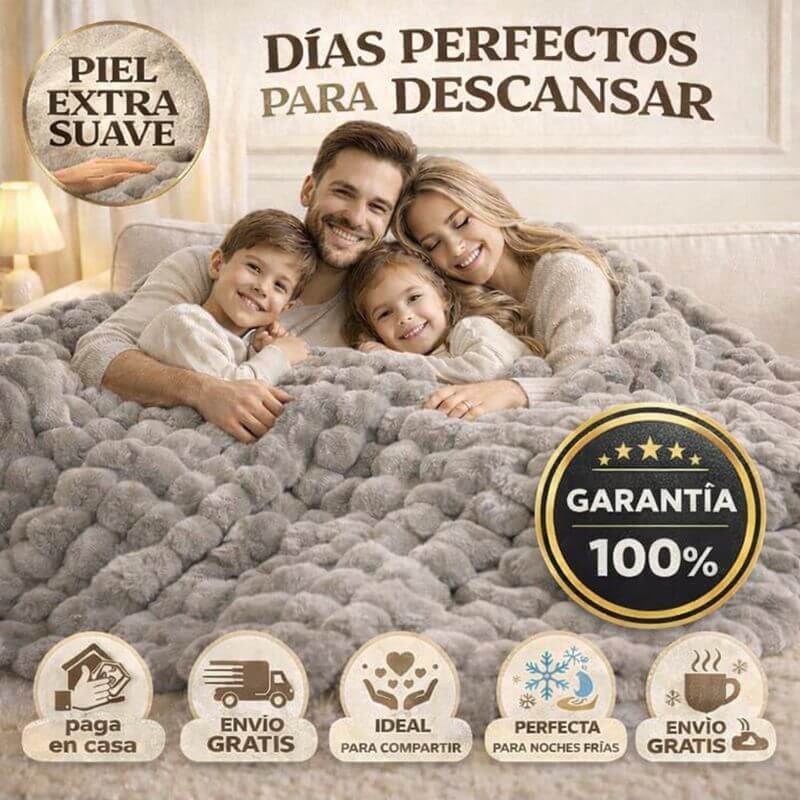 Pack X2 Cobijas Conejo Premium Home Medida 2.10 x 2.20 metros